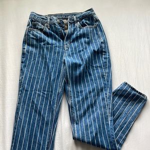 American Eagle Striped Mom Jeans